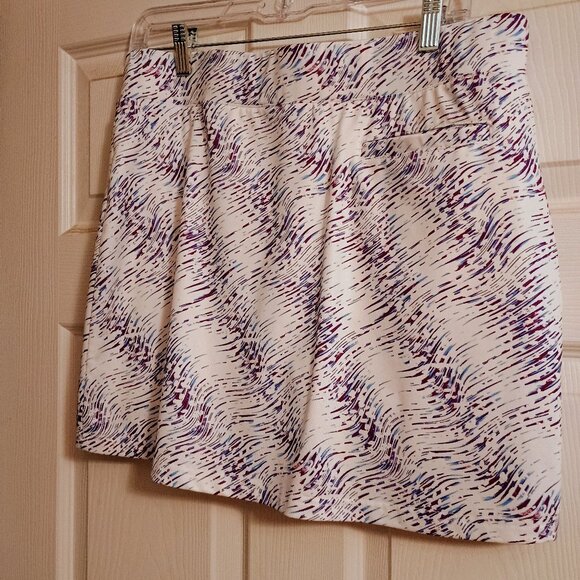 Pebble Beach Performance Skort, White, Blue & Purple, Sz L, Hi Rise, New - Picture 4 of 7